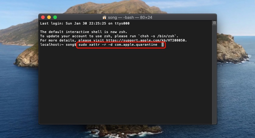 移除下载镜像的Quarantine属性