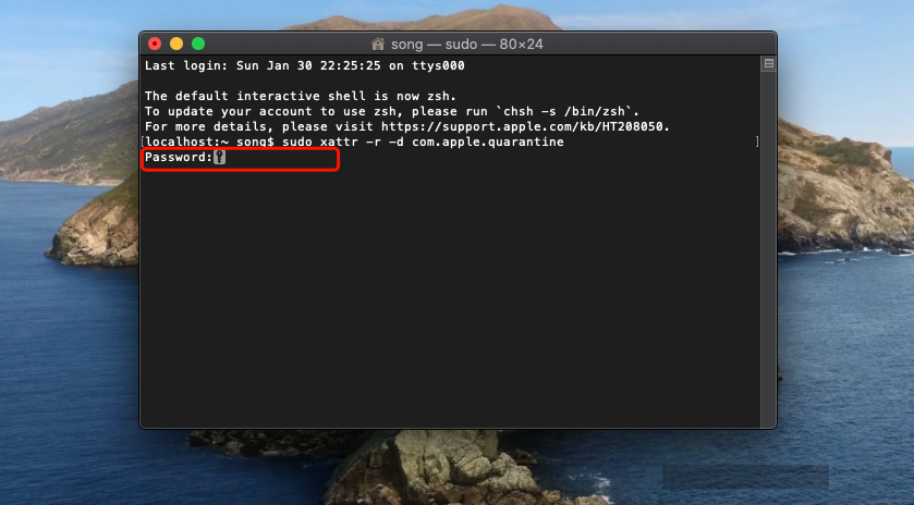 移除下载镜像的Quarantine属性