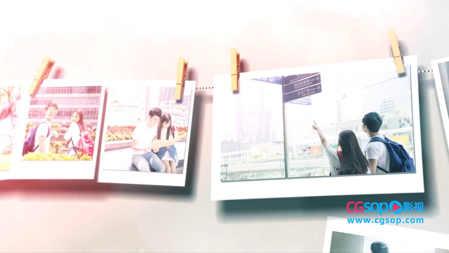 浪漫线夹情侣婚礼爱情相册AE模板