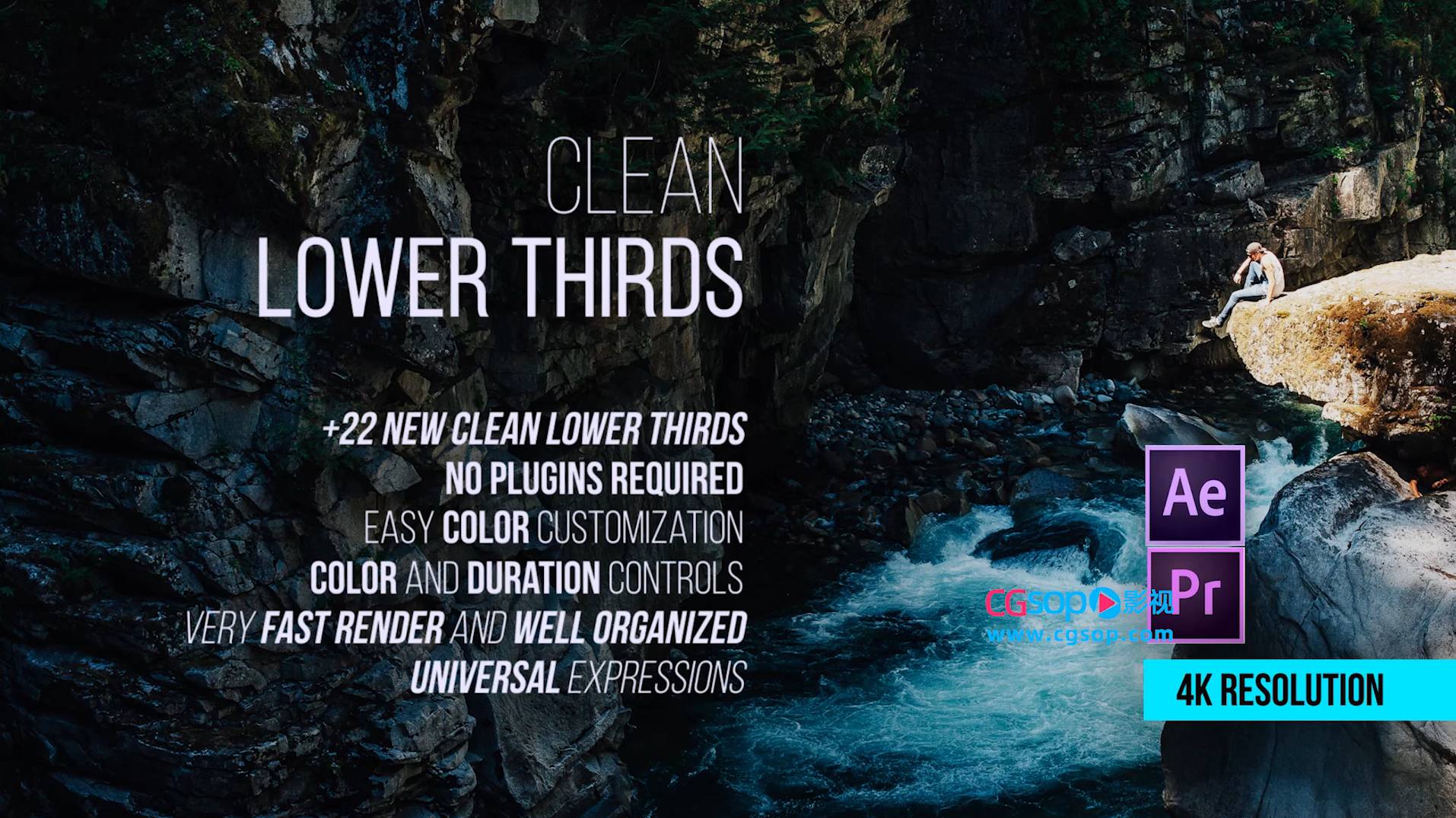 干净整洁的文字小动画 包含PR预设文件