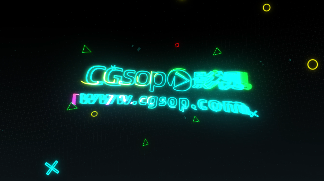 发光轮廓科技logo演绎开场动画AE模板