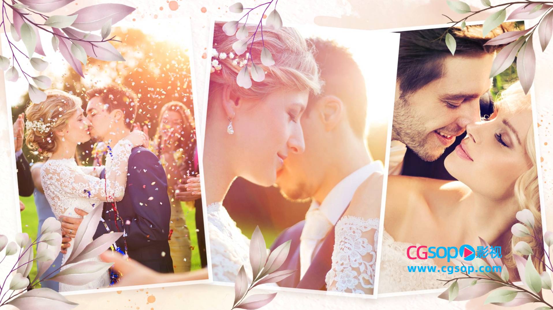 唯美光斑光晕婚礼视频相册照片写真AE模板