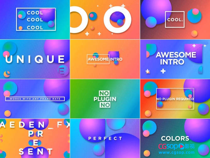 时尚图形动画色块元素文字动画