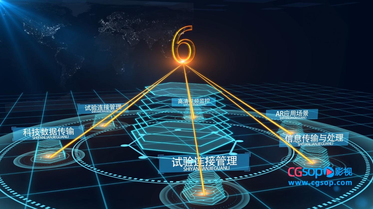 科技数据分类组织结构点线连接AE模版