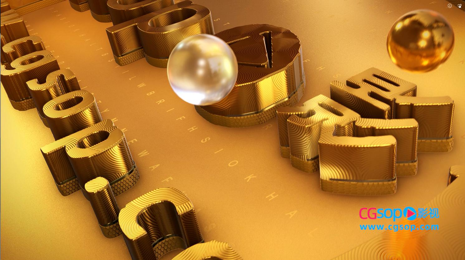 高端金色质感logo演绎AE模板