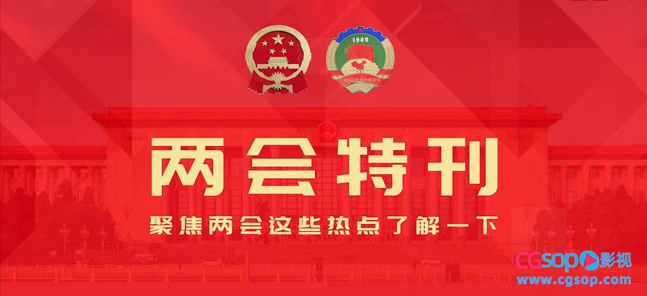 新时代两会热点党政企业单位宣传AE模板