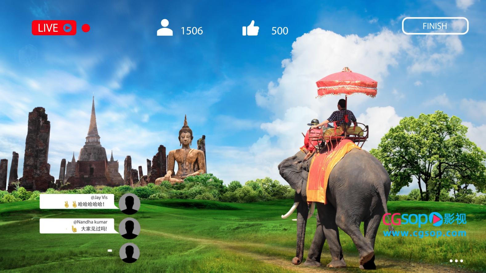 网络平台直播画面AE模板