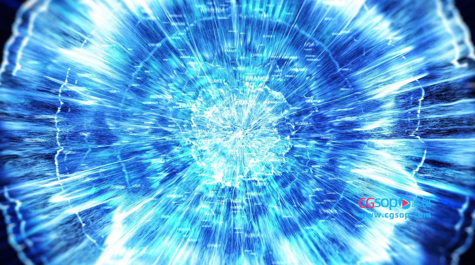 蓝色冲击波揭示出标志