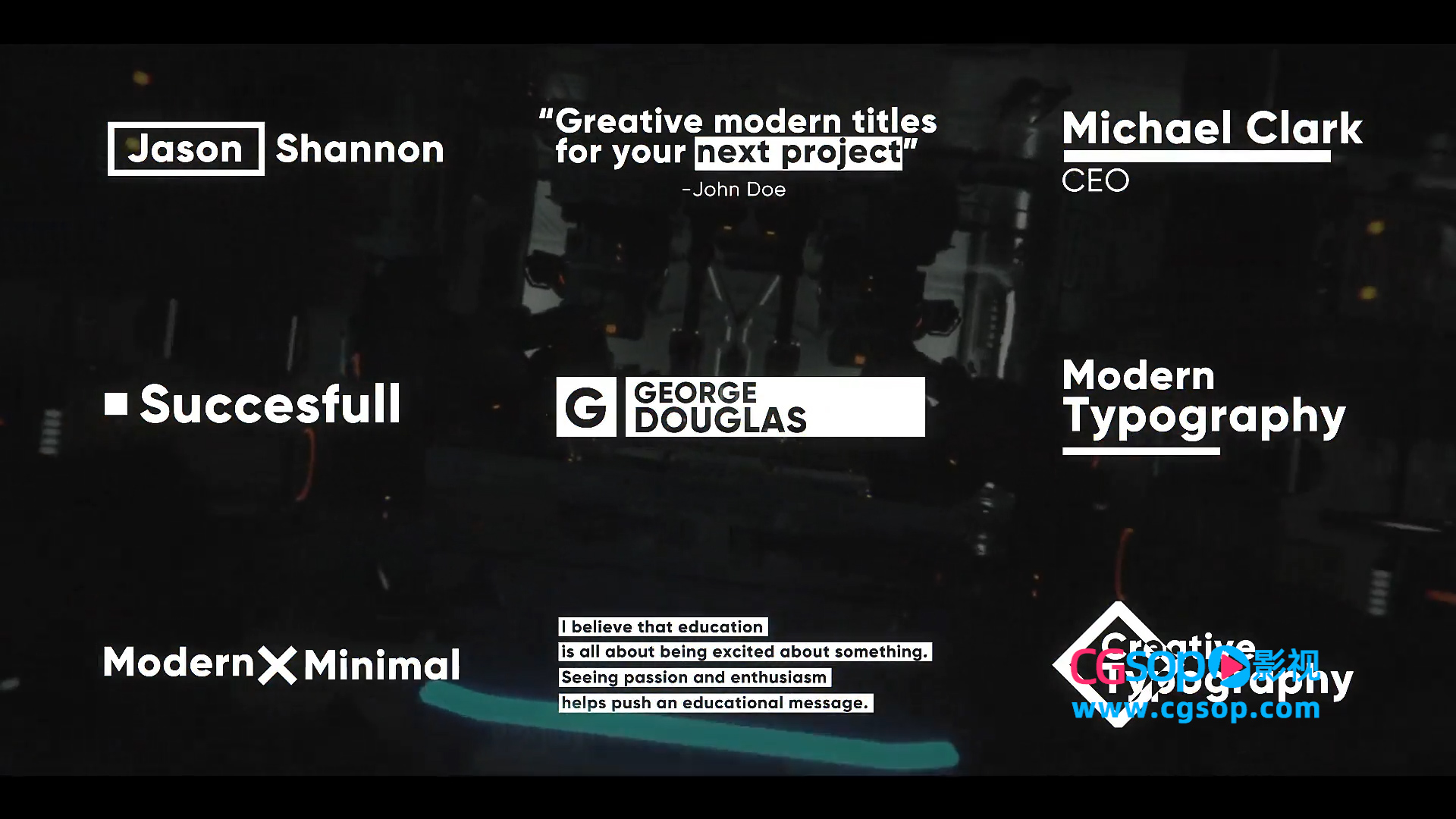 坏信号文字故障标题动画