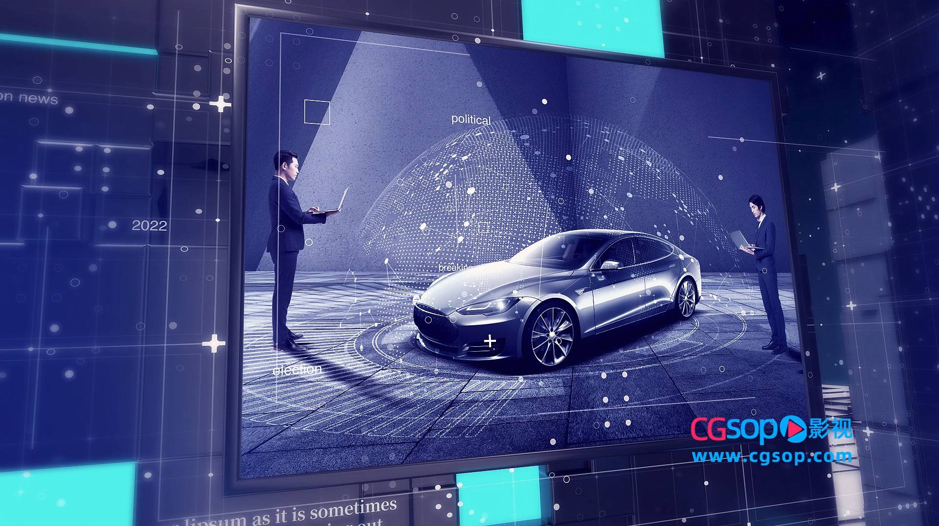 震撼大气三维场景相册图片展示AE模板