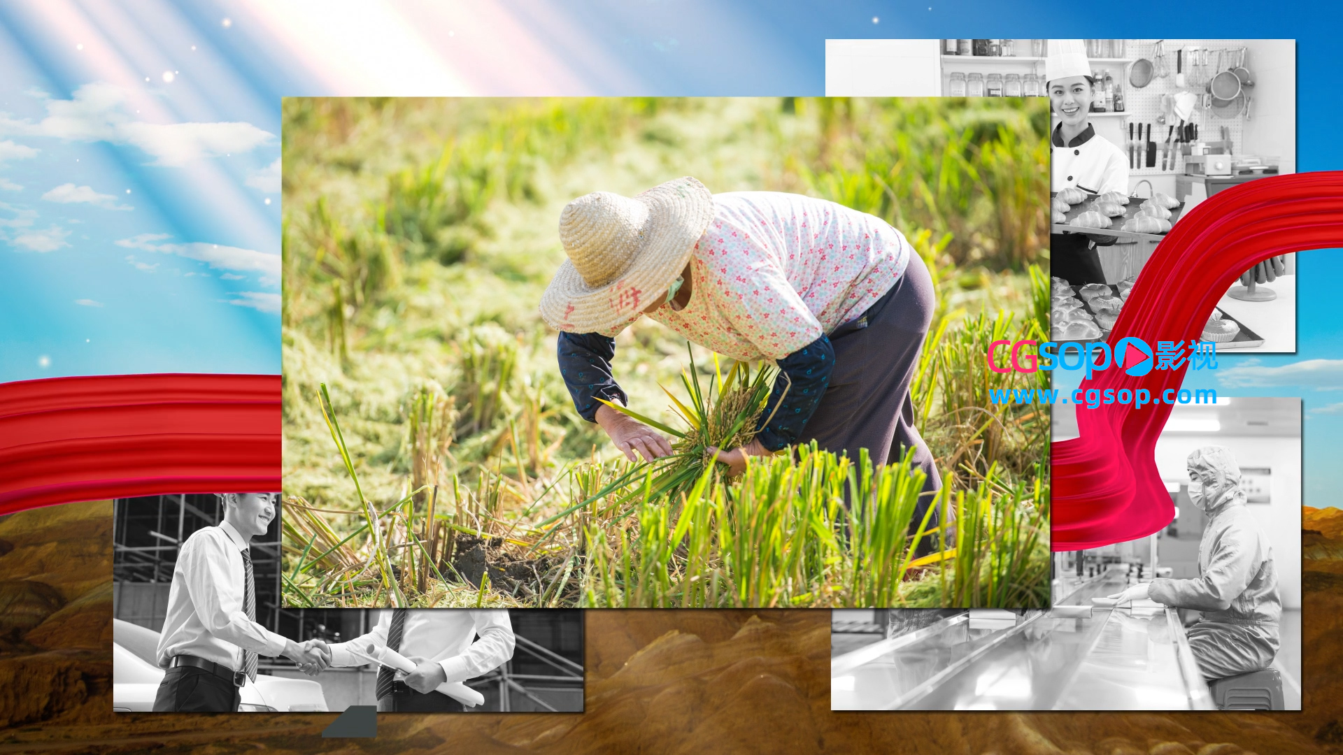 震撼大气五一致敬劳动者视频模板