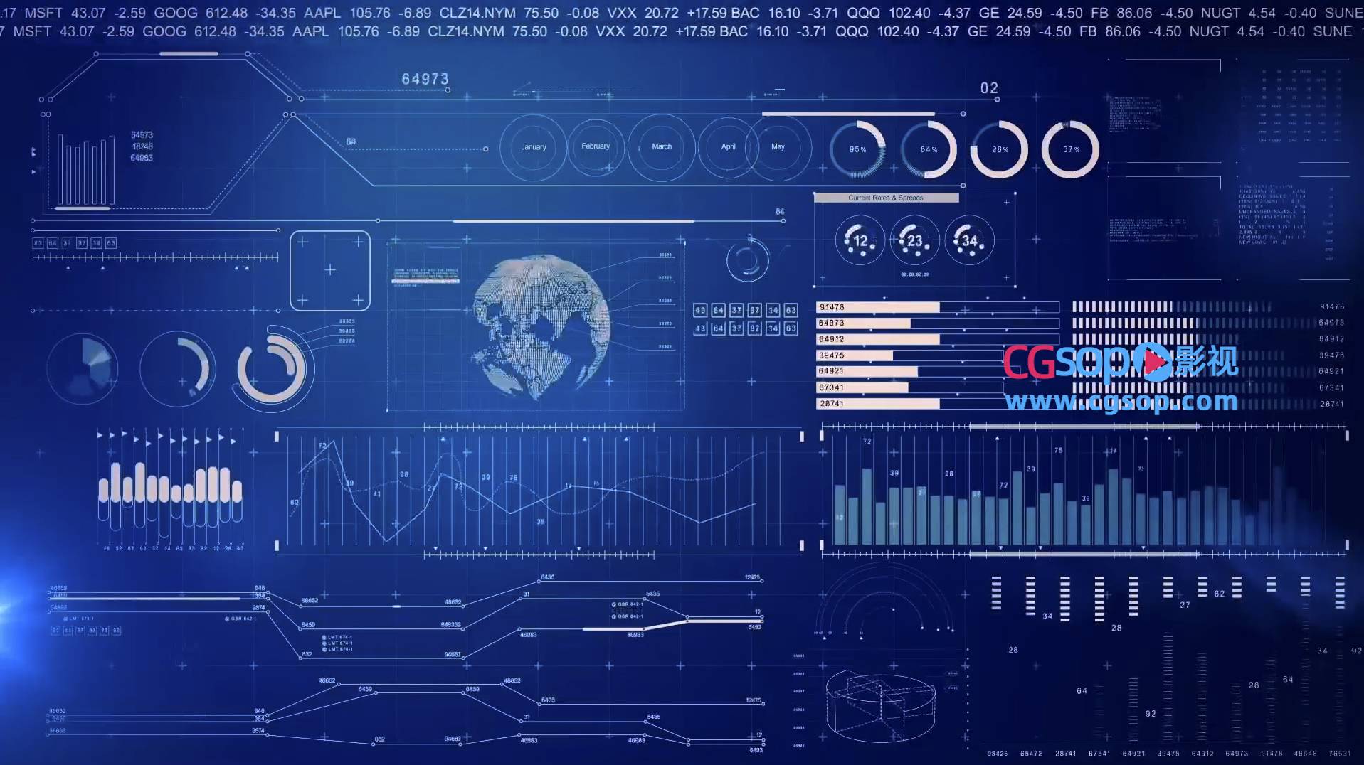 蓝色企业宣传的科技互联网合成背景元素