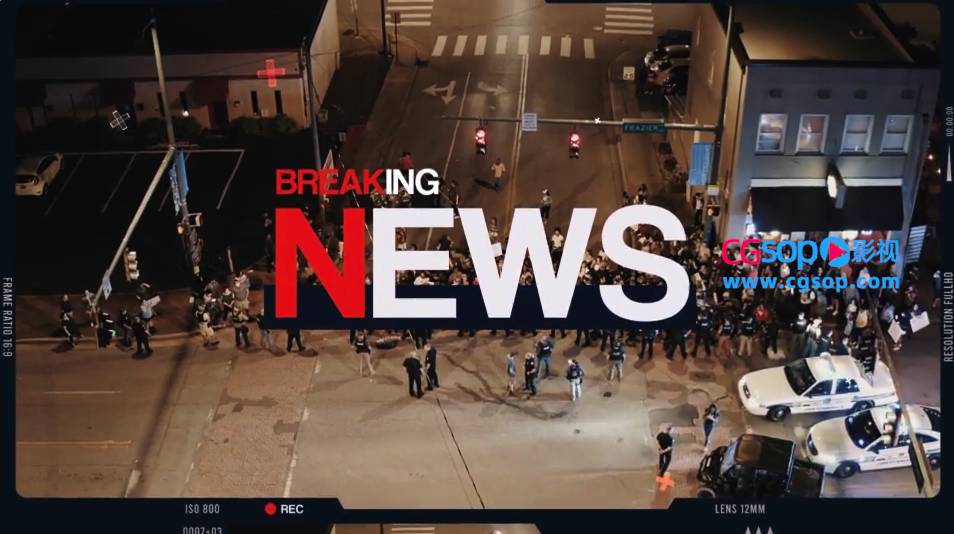突发新闻快速播报的电视栏目包装片头