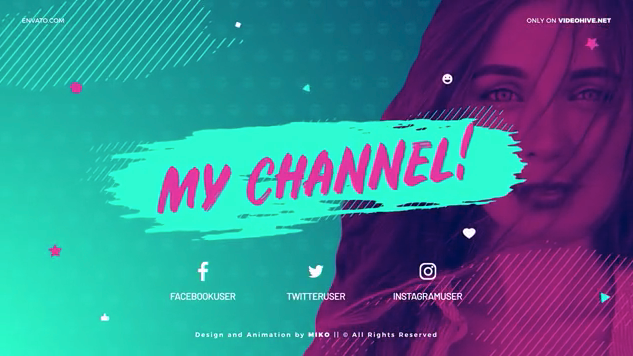 自媒体片头的时尚彩色画笔涂抹内容展示开场