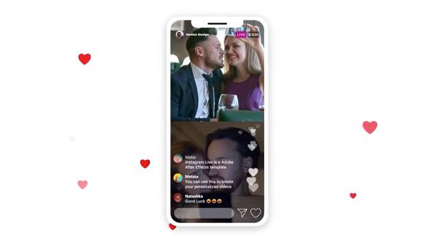 模拟等社交平台直播的手机屏幕画面