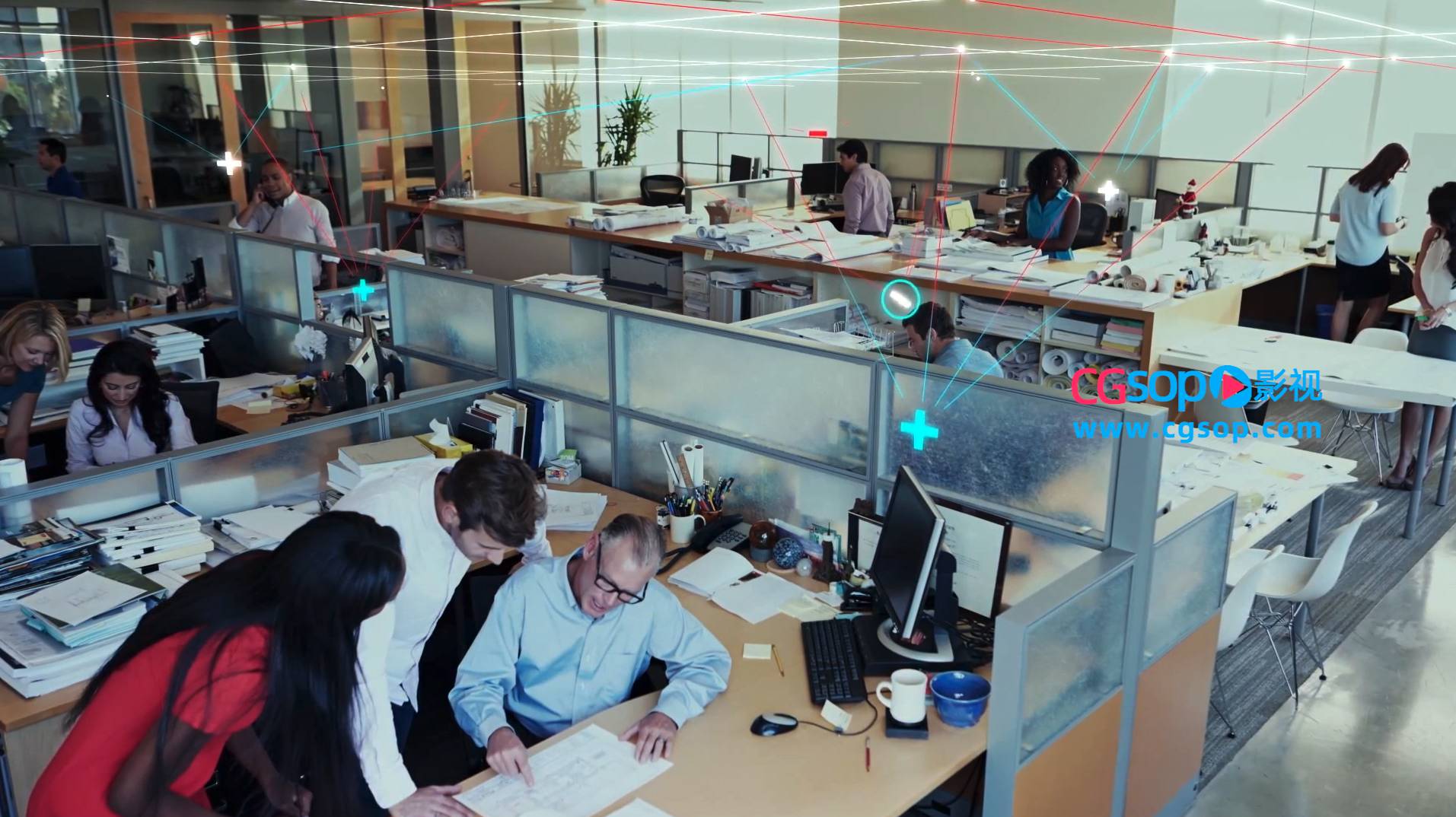 震憾的现代化高科技企业商务素材