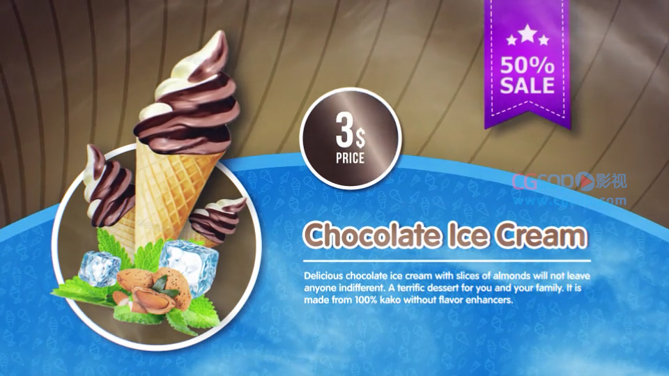 各式冰淇淋广告菜单