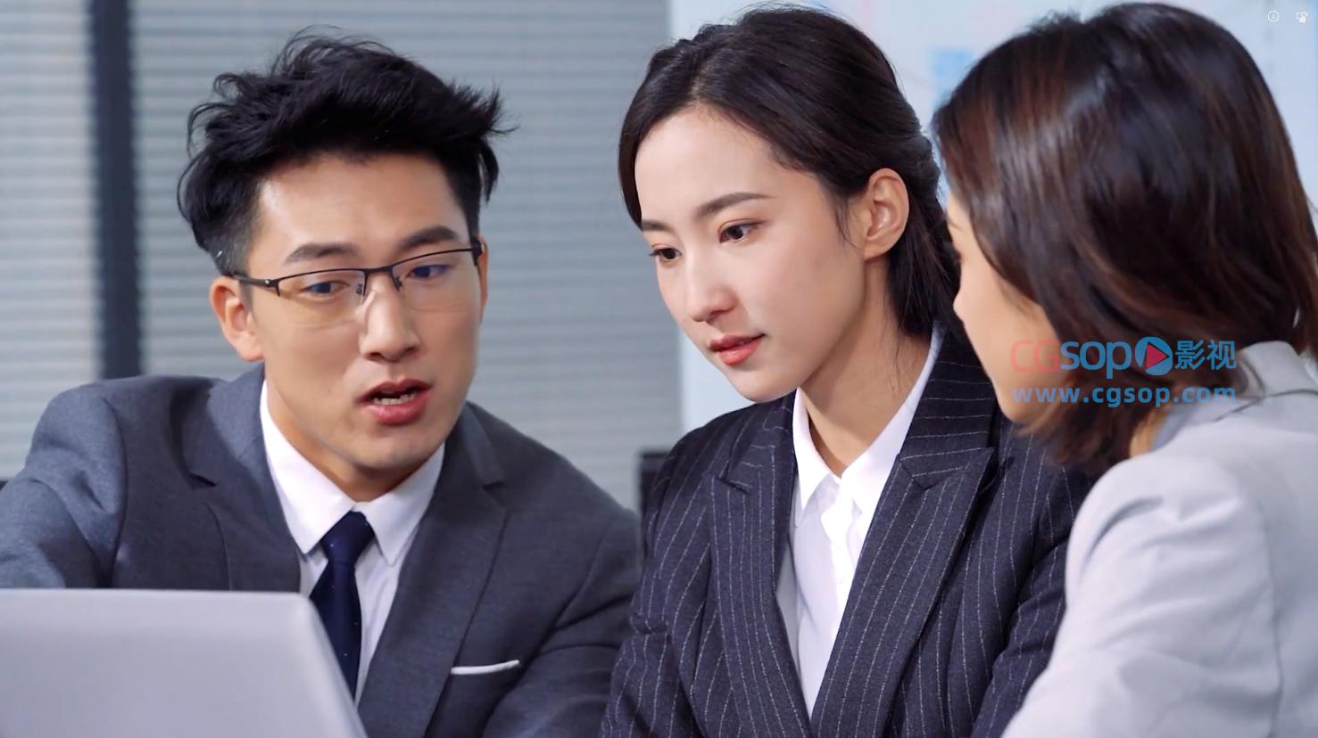 城市航拍商务办公场景