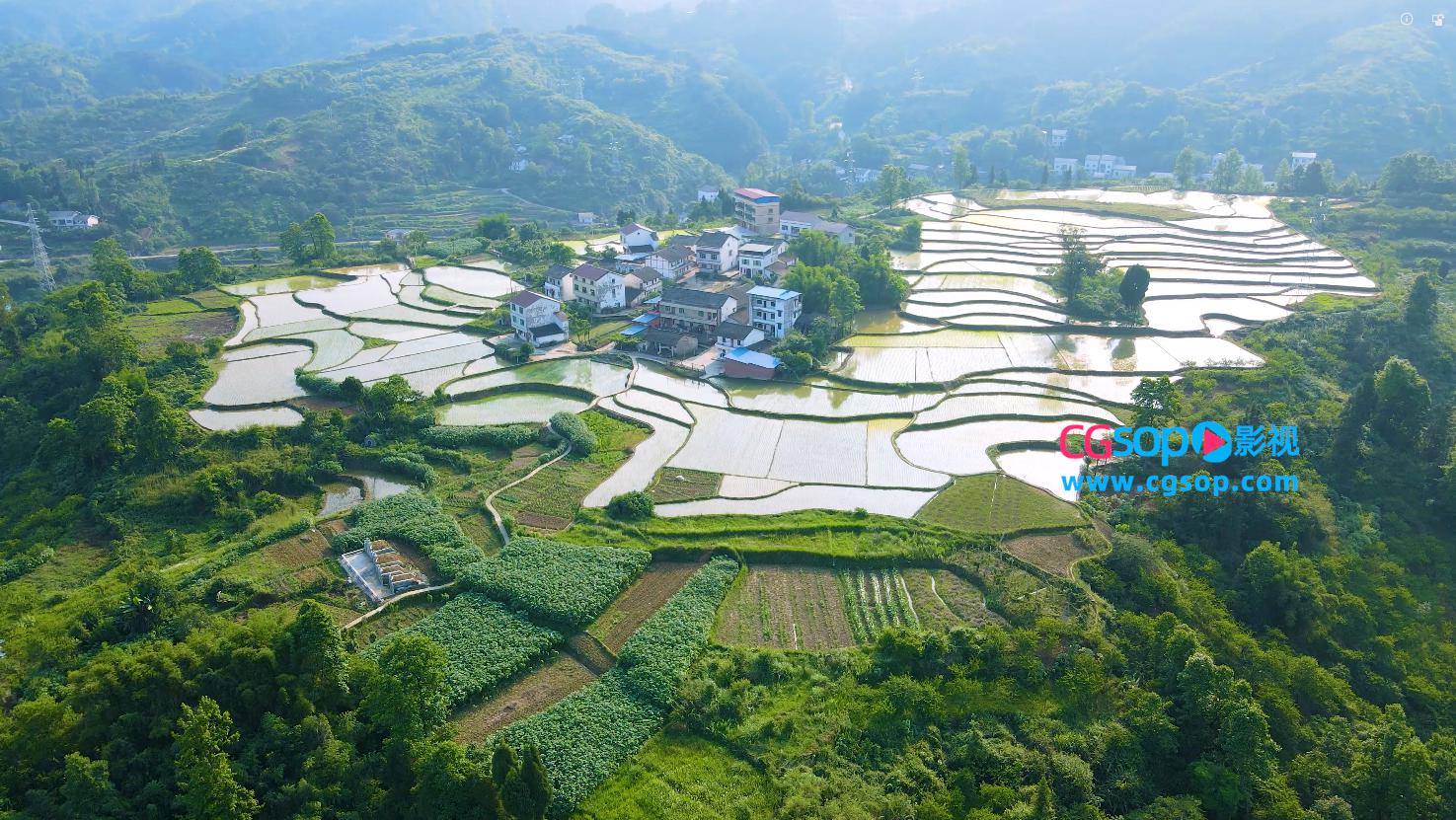 航拍最美乡村农田农村风貌