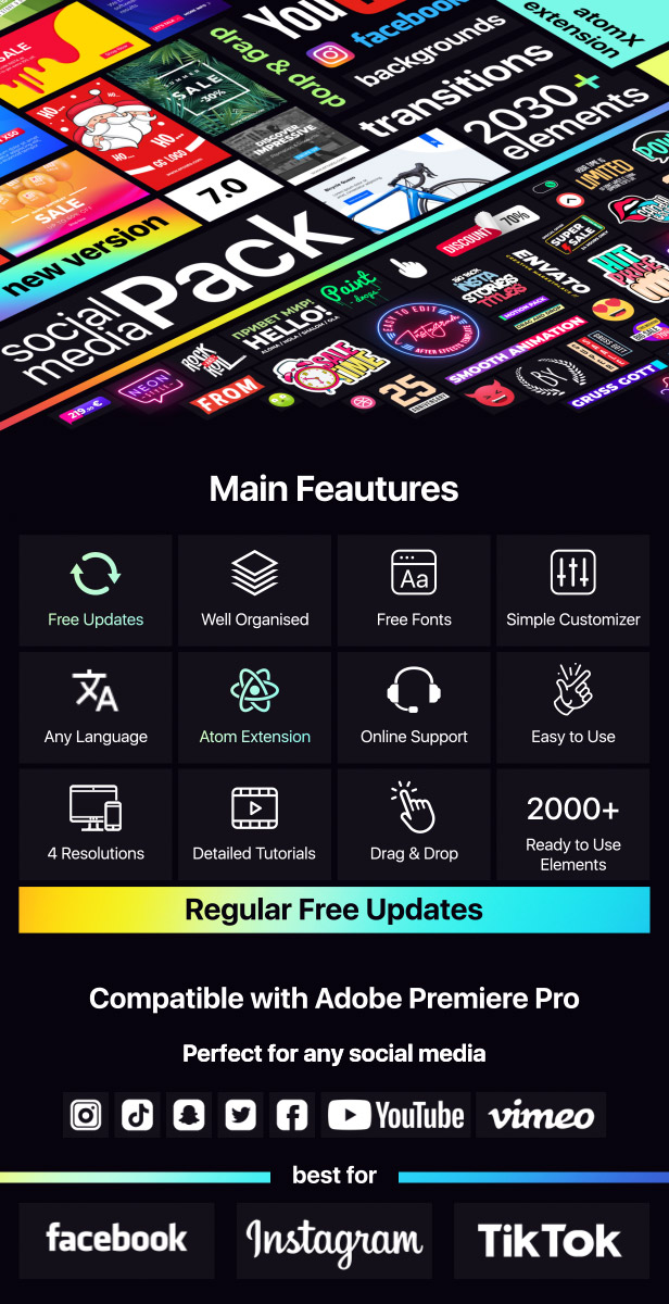 Instagram Stories and Motion Graphics PR模板脚本预设