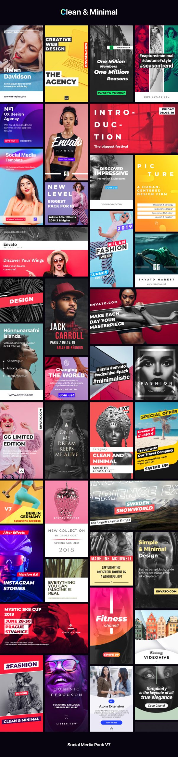 Instagram Stories and Motion Graphics PR模板脚本预设