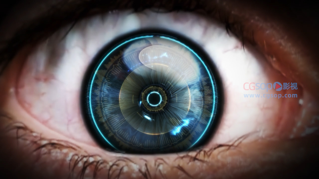 眼睛透视光线动画logoAE模板