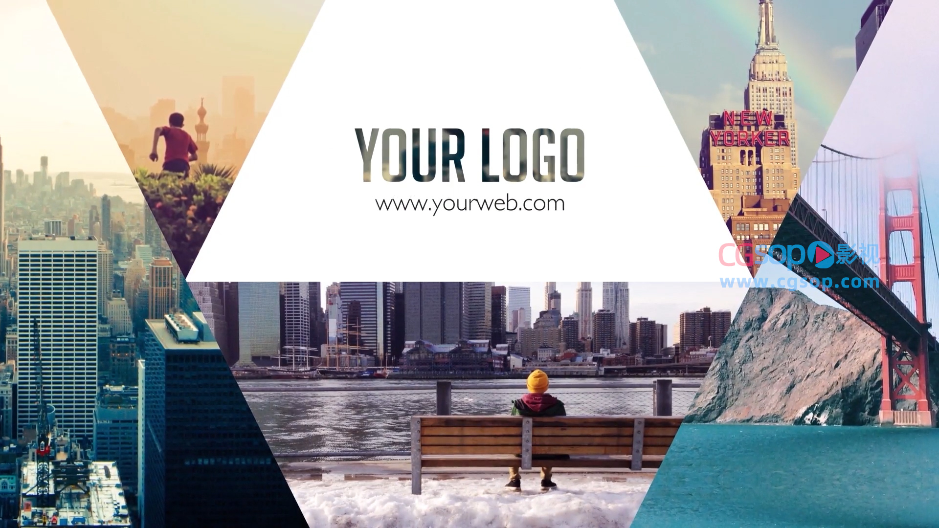 多种排版设计图形遮罩拼贴图片