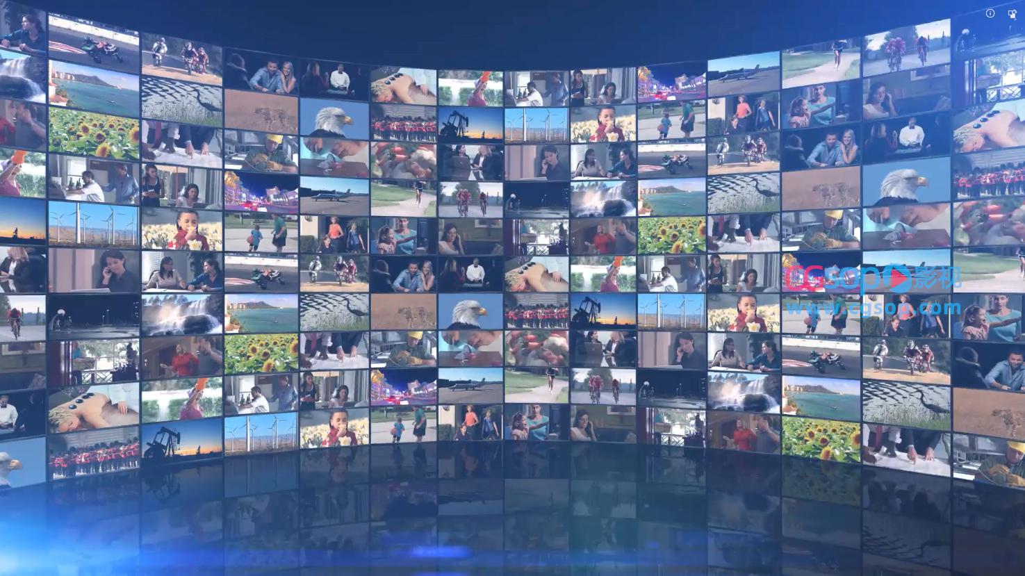 曲面样式的震撼大型视频墙