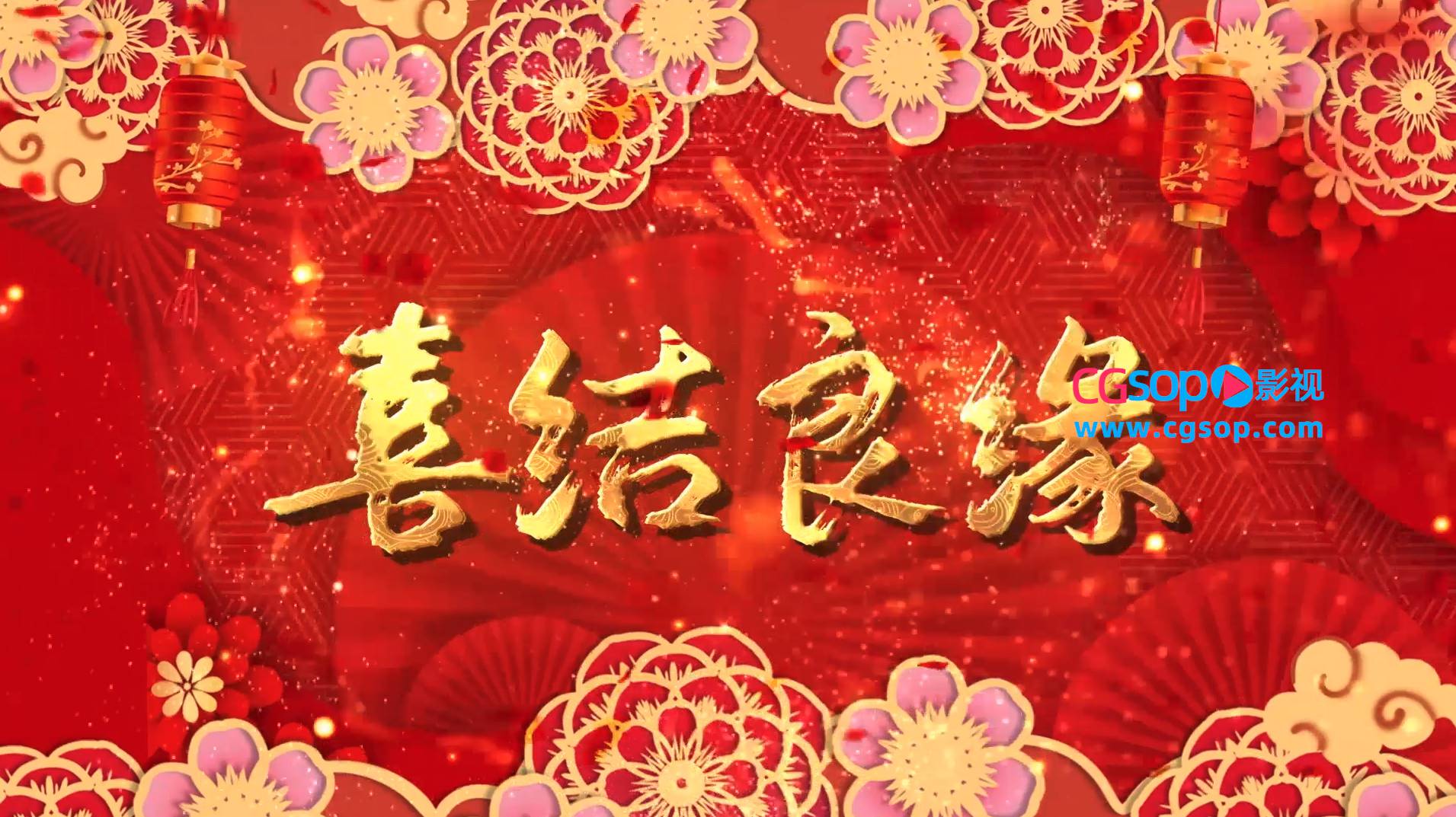 大气红色喜庆婚礼AE图文模板视频