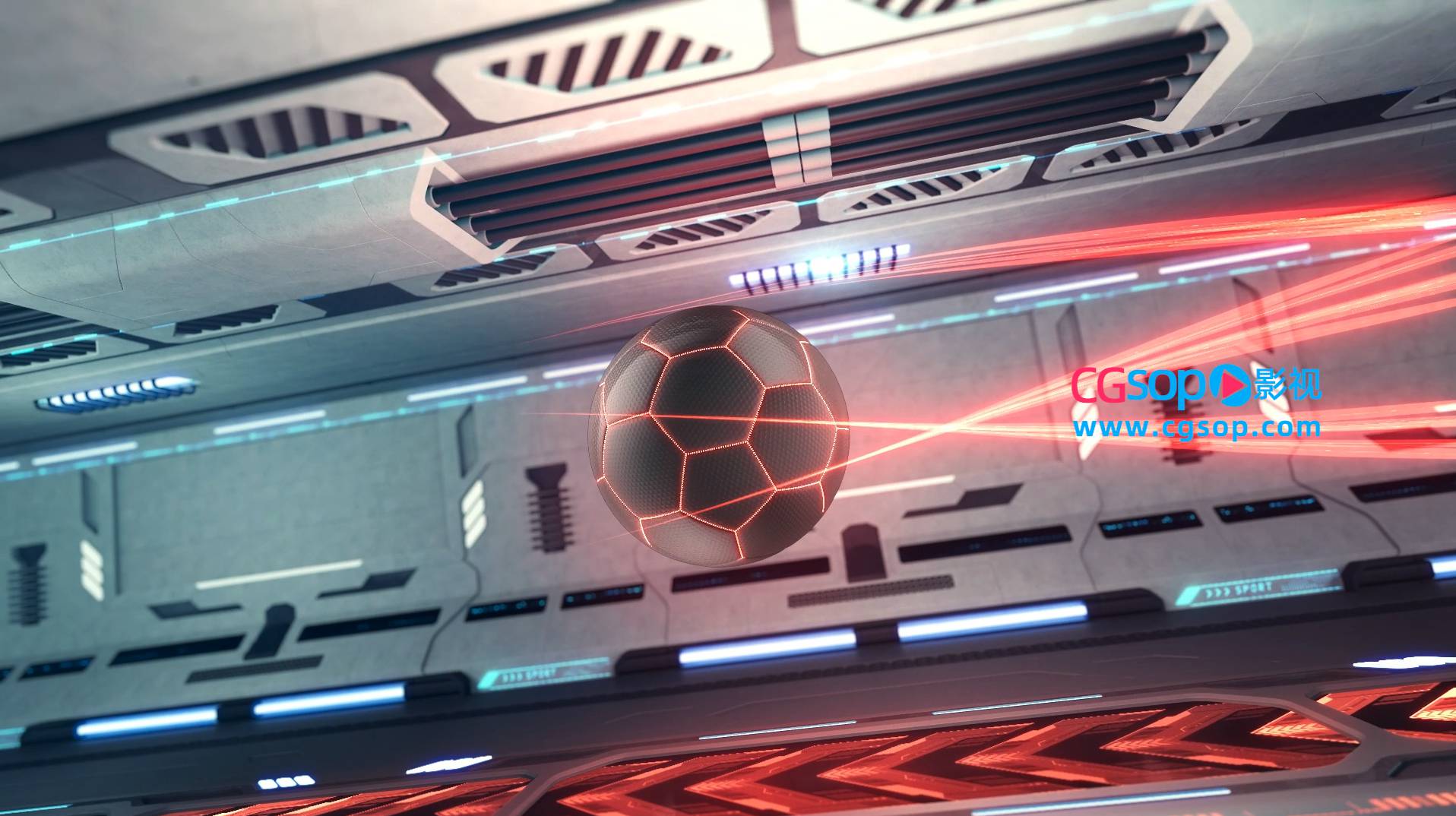 足球栏目震撼三维片头AE模板
