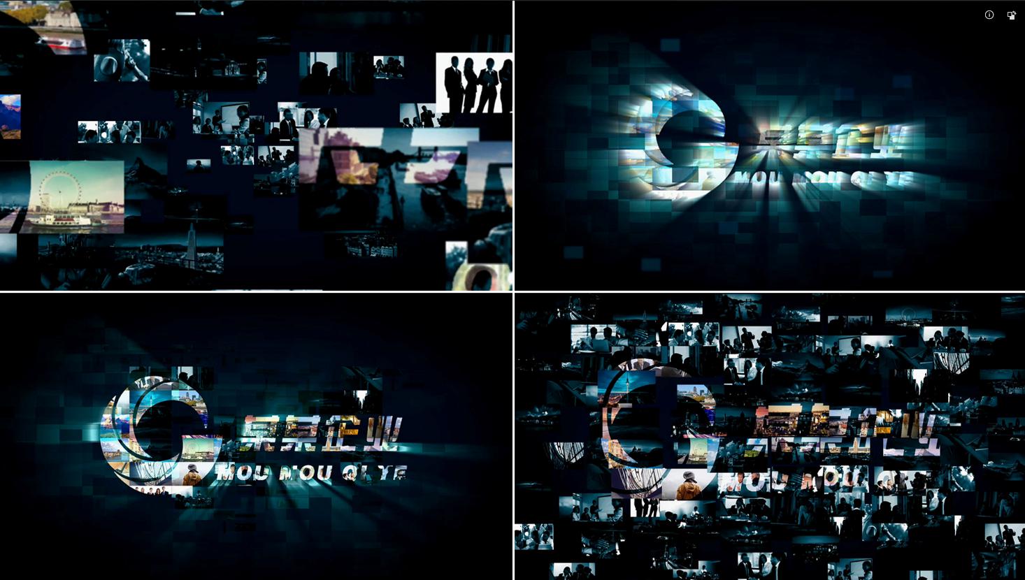 众多图片汇聚logo片头