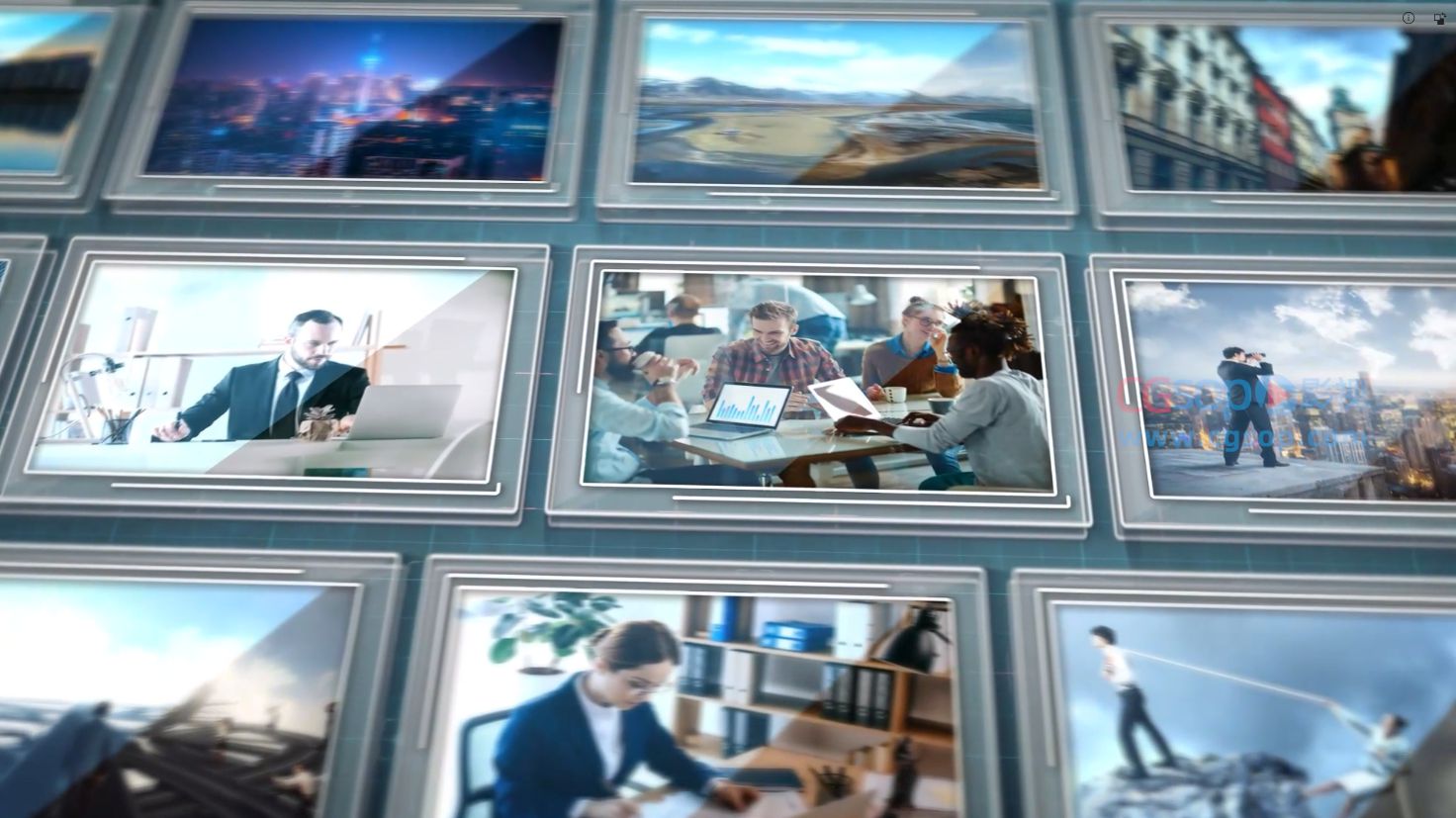 简约蓝色科技企业发展历程时间轴AE模板