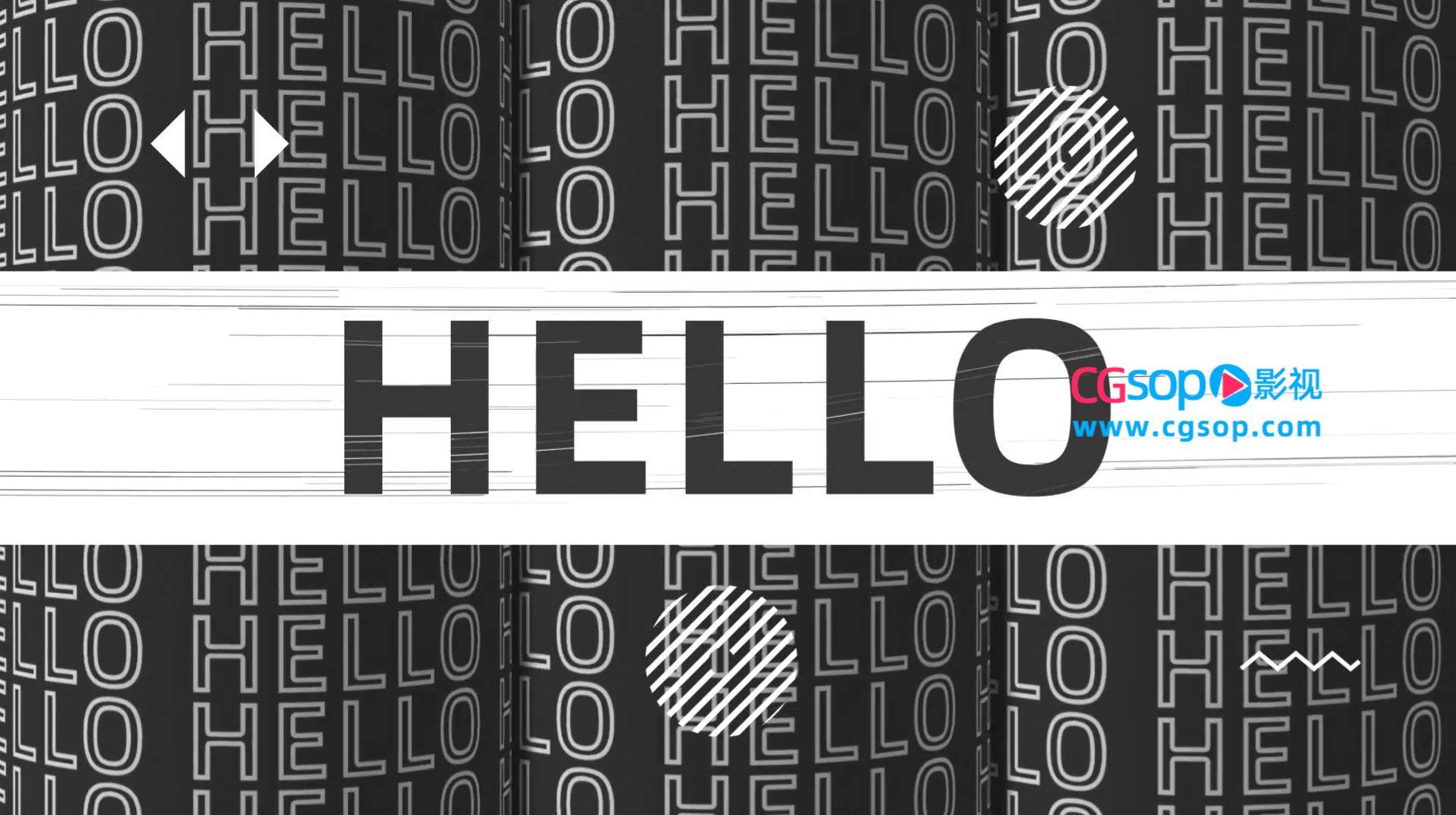 抽象文字排版韵律节奏感时尚片头AE模板