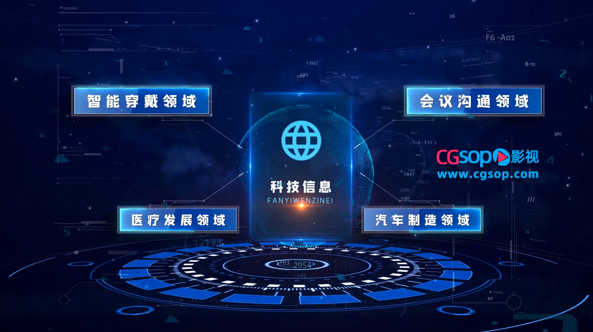 未来科技粒子分类展示AE模板