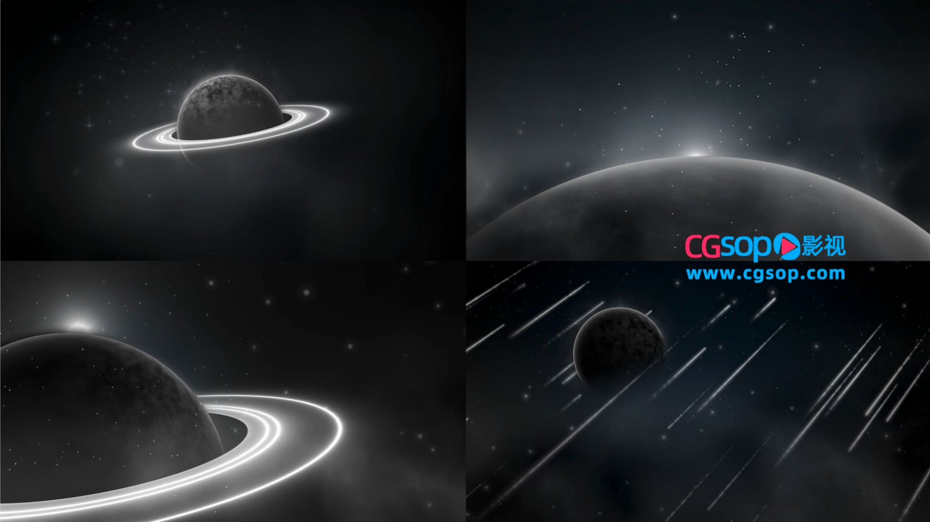 静谧宇宙恒星背景素材AE模板