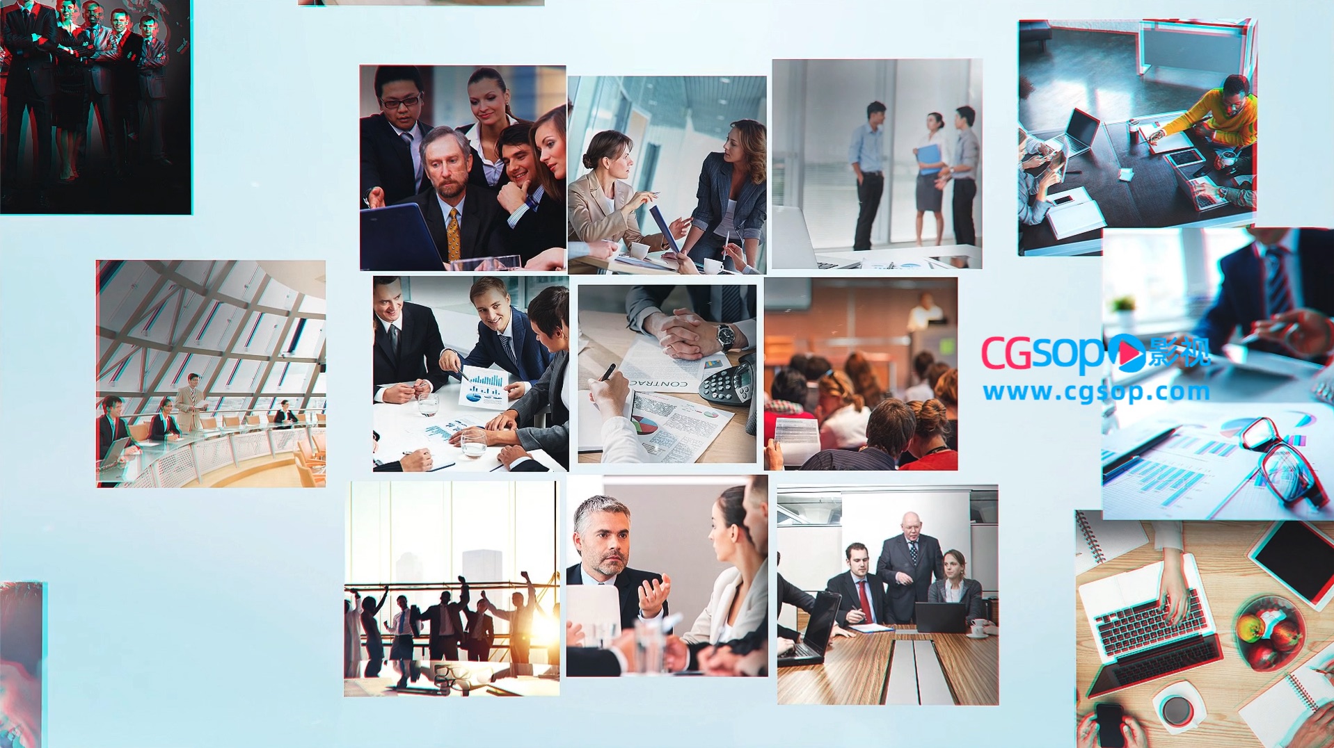 简洁科技企业图片汇聚logo片头AE模板