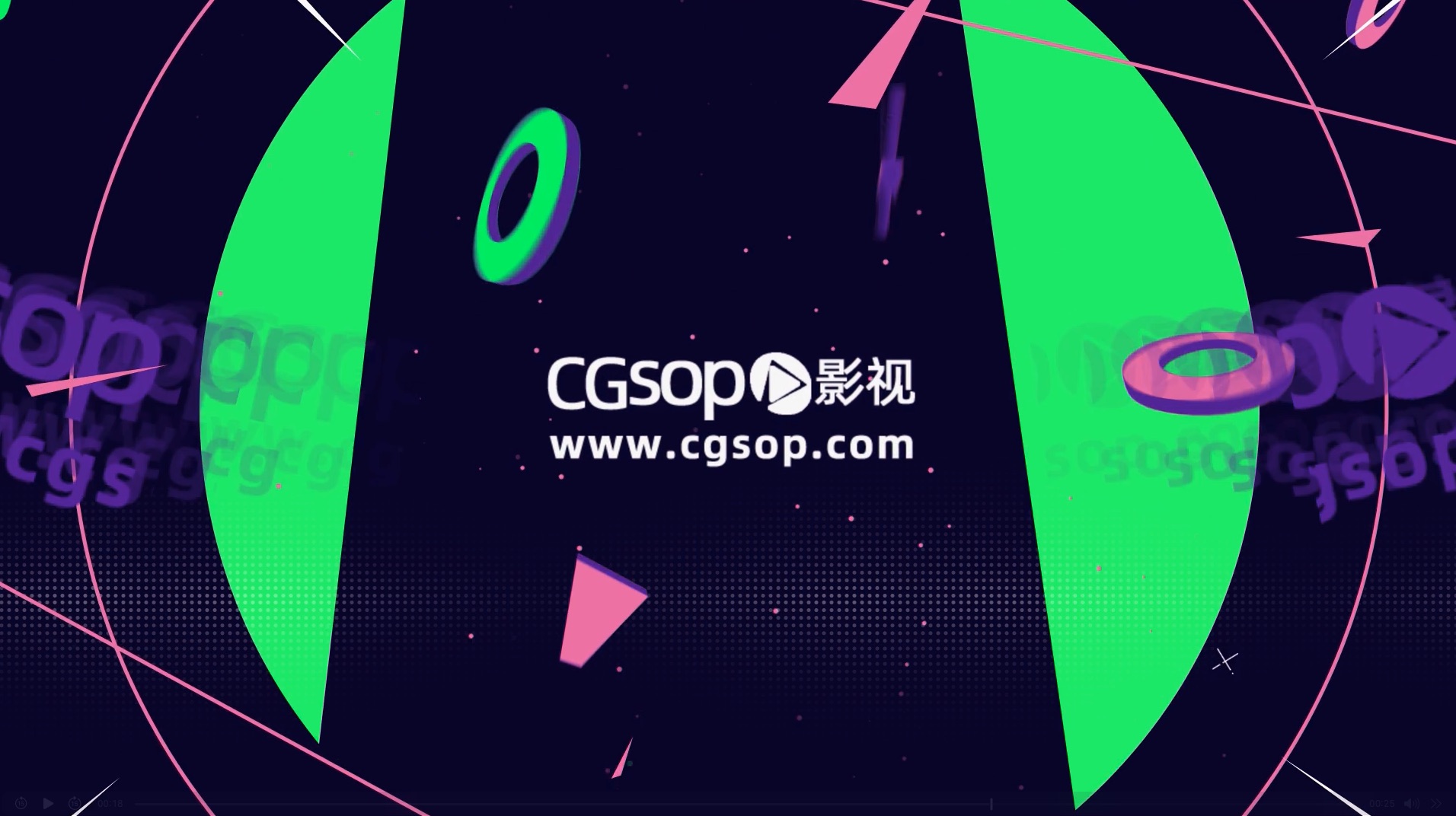 扁平图形抽象动画logo卡通片头AE模板