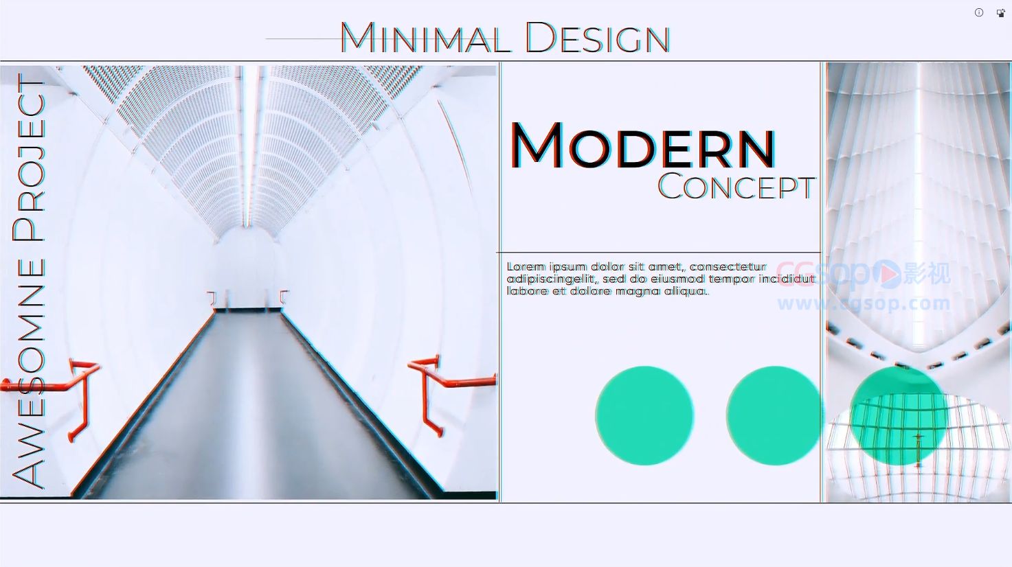 极简主义艺术感线框样式幻灯片