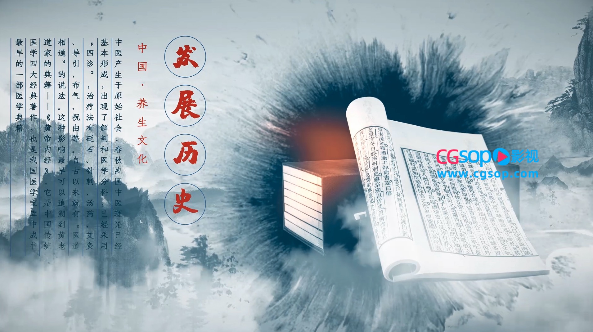 水墨风中医养生之道