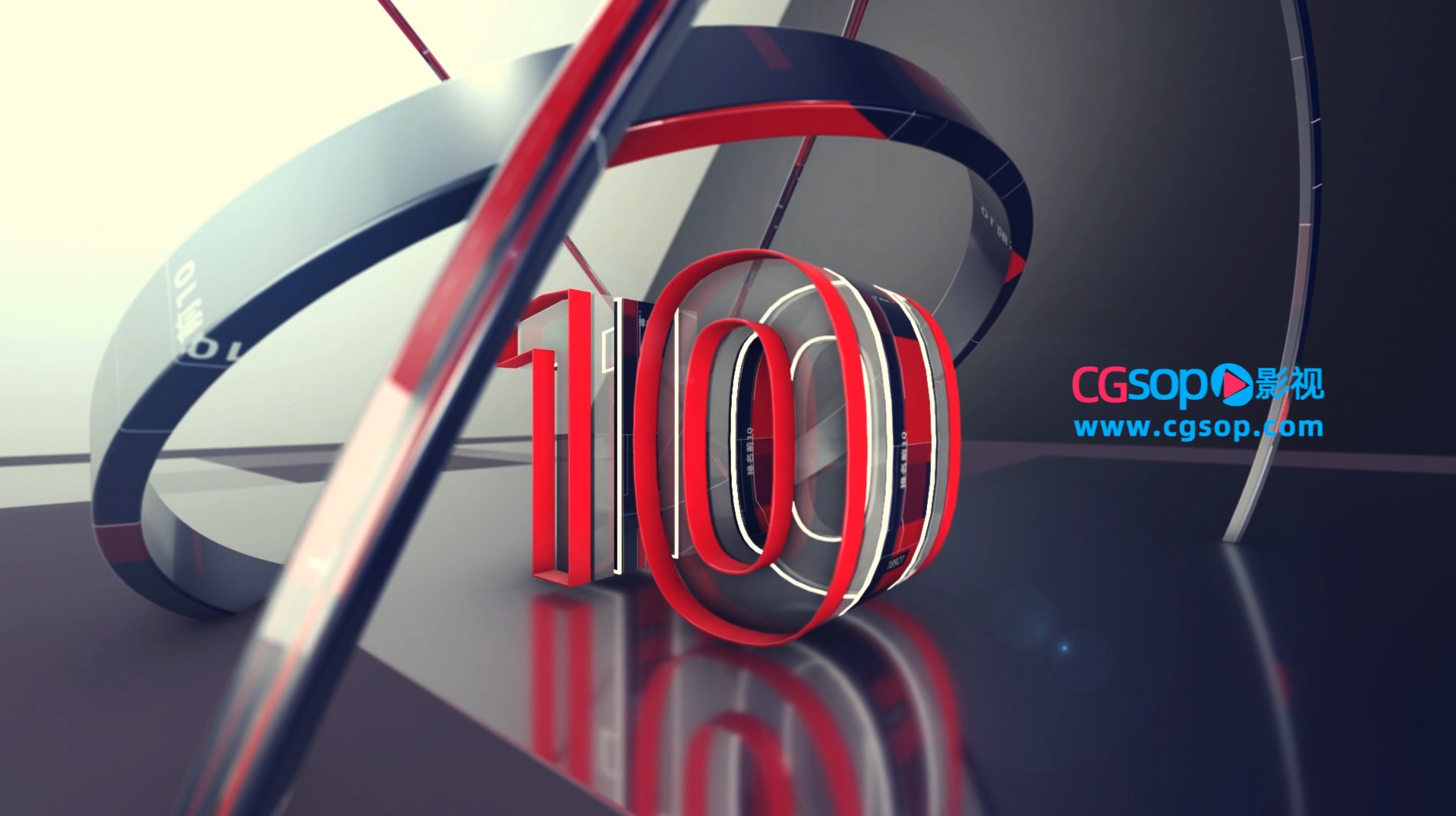 3D数字倒计时展示栏目包装动画AE模板