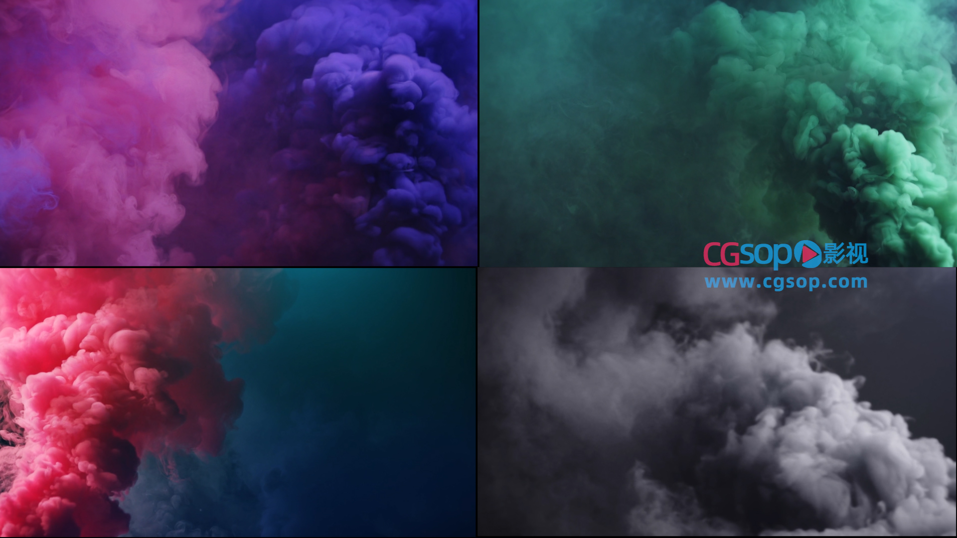 12组彩色烟雾活动视频素材