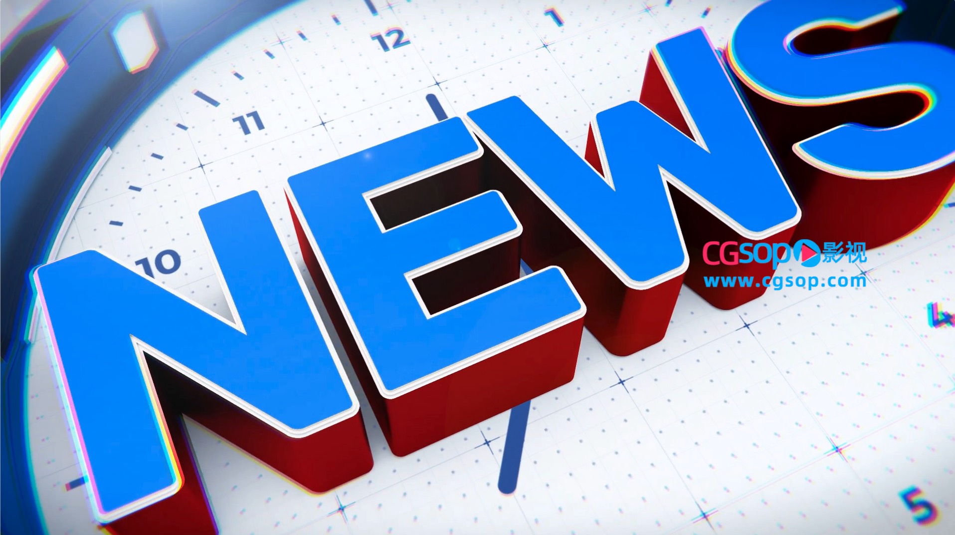 3D新闻直播电视片头AE模板