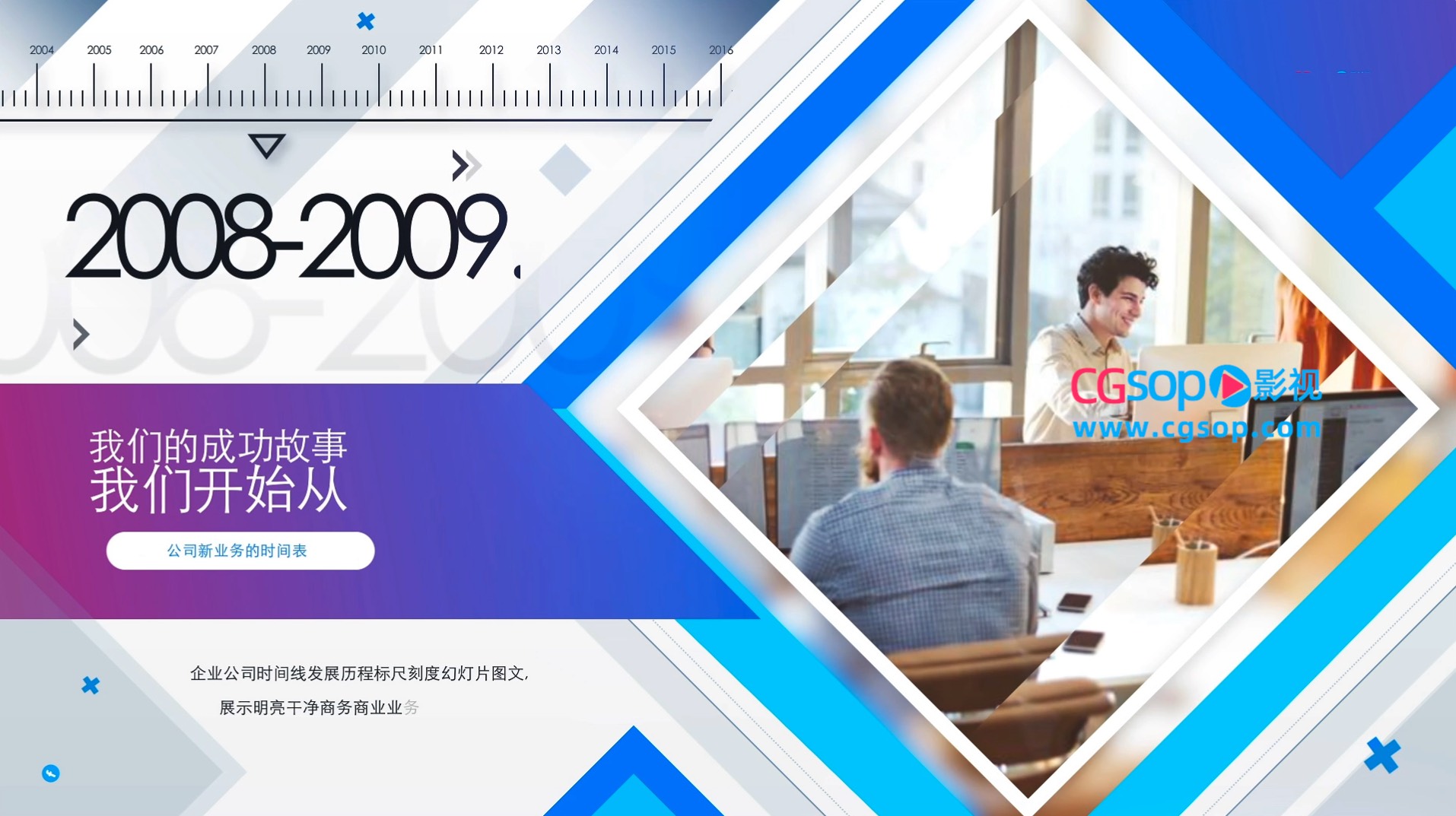 商务发展历程时间线图文AE模板