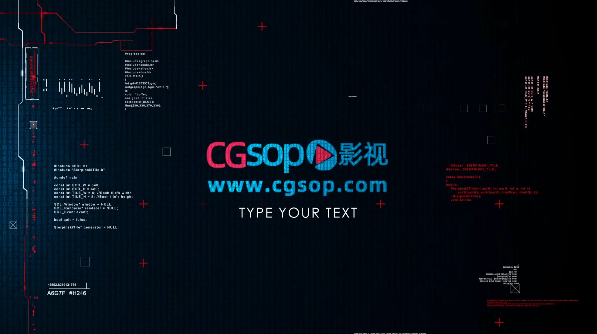 logo骇客粒子片头AE模板