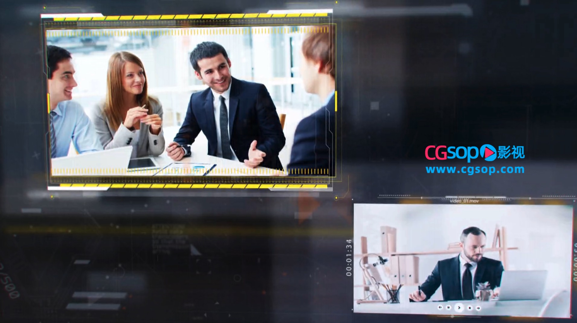 科技图文多图展示AE模板