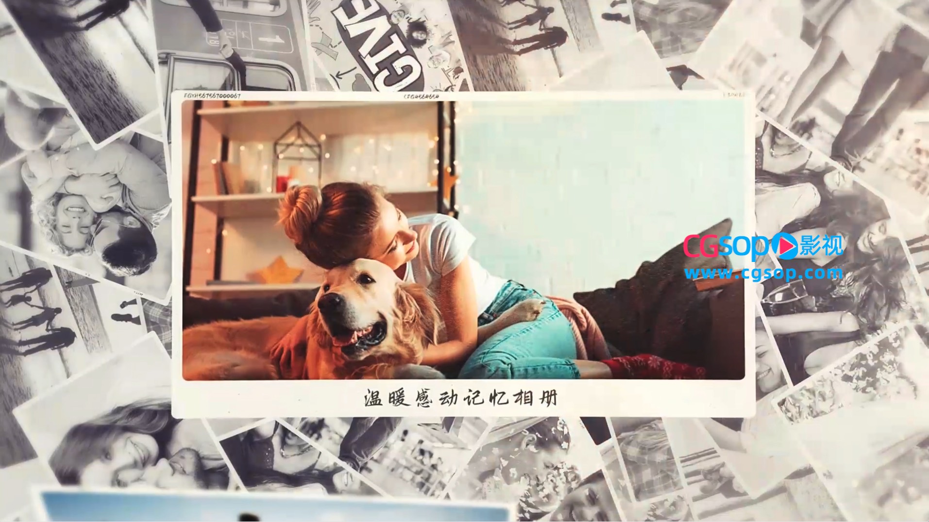 温暖感动记忆照片墙相册AE模板