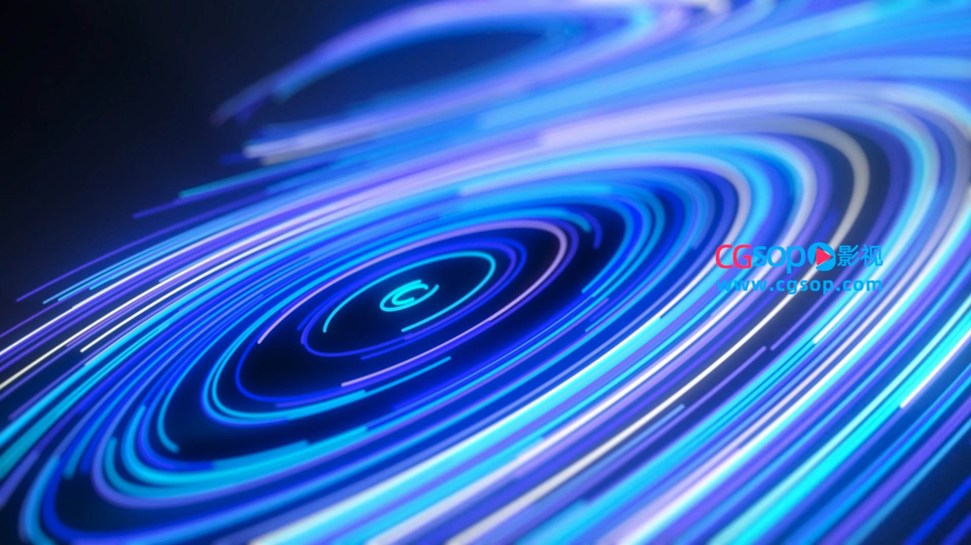 炫美卷曲光线漩涡生长logo片头AE模板