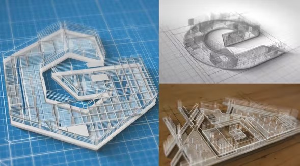 建筑公司拼接logo标志构造