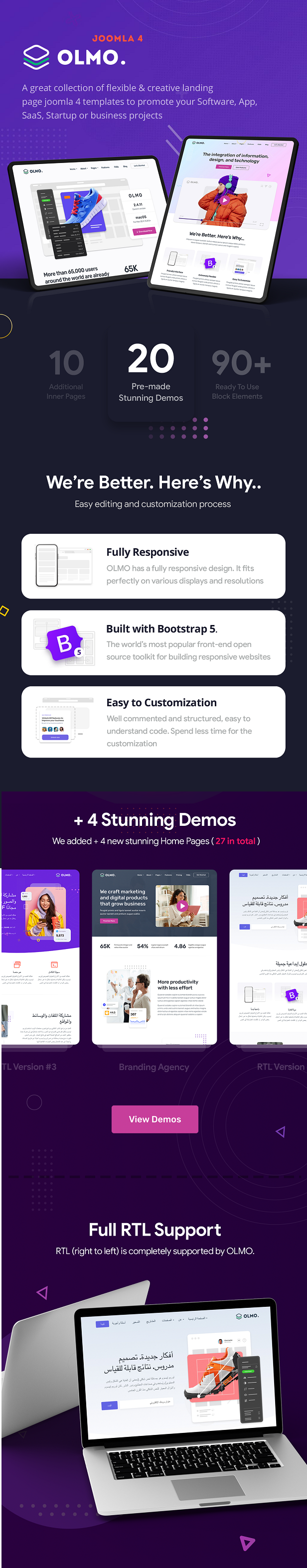 OLMO -软件 & SaaS Joomla 4 Template