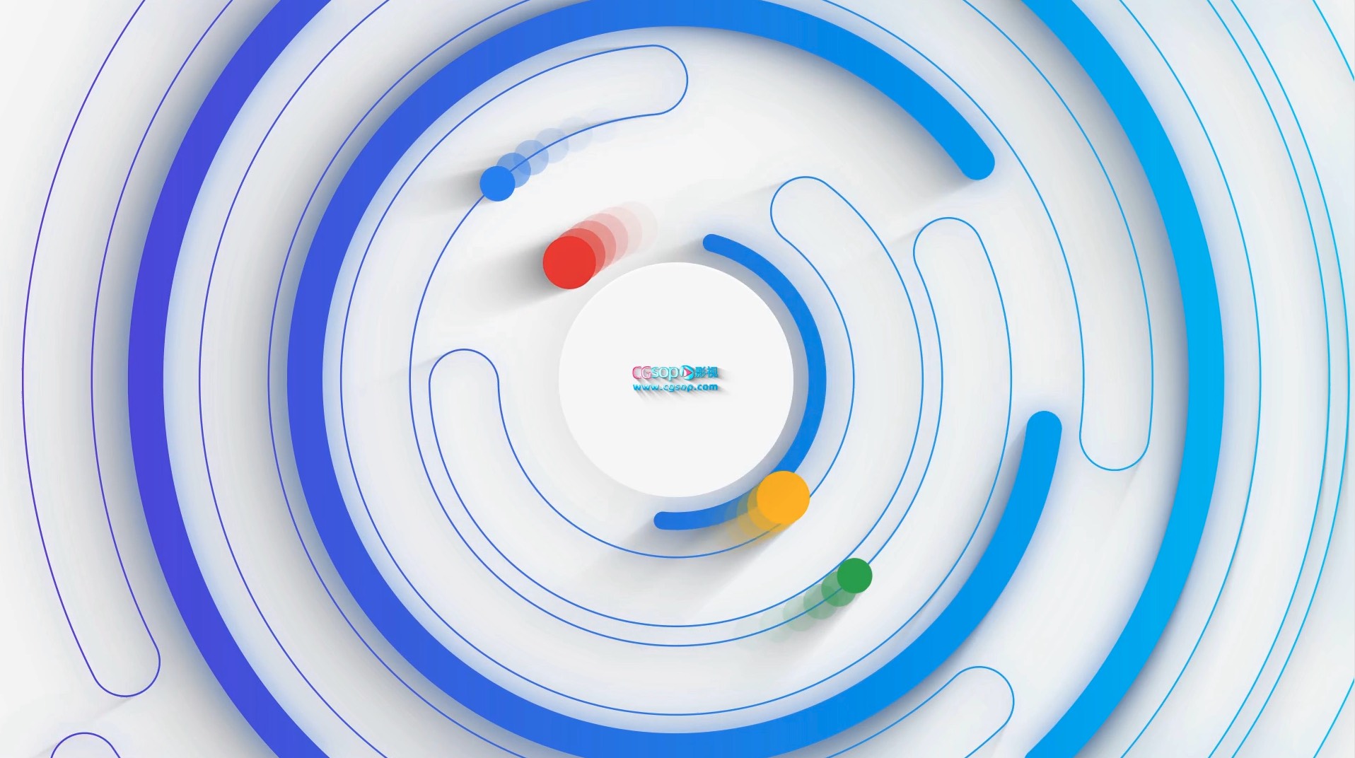 简约简洁圆环图形动画logo片头AE模板